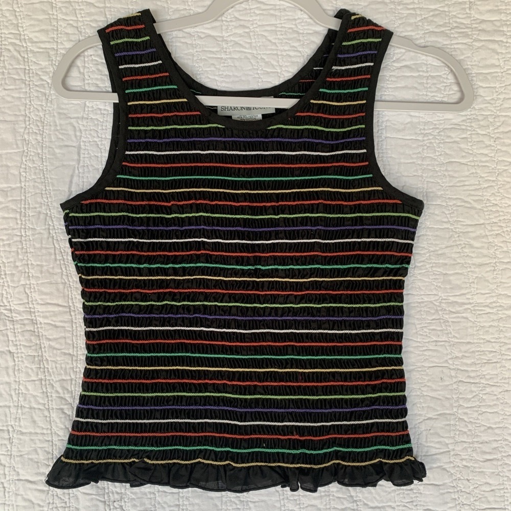 Sharon Young women's top, size 8, multicolored, polyester and cotton